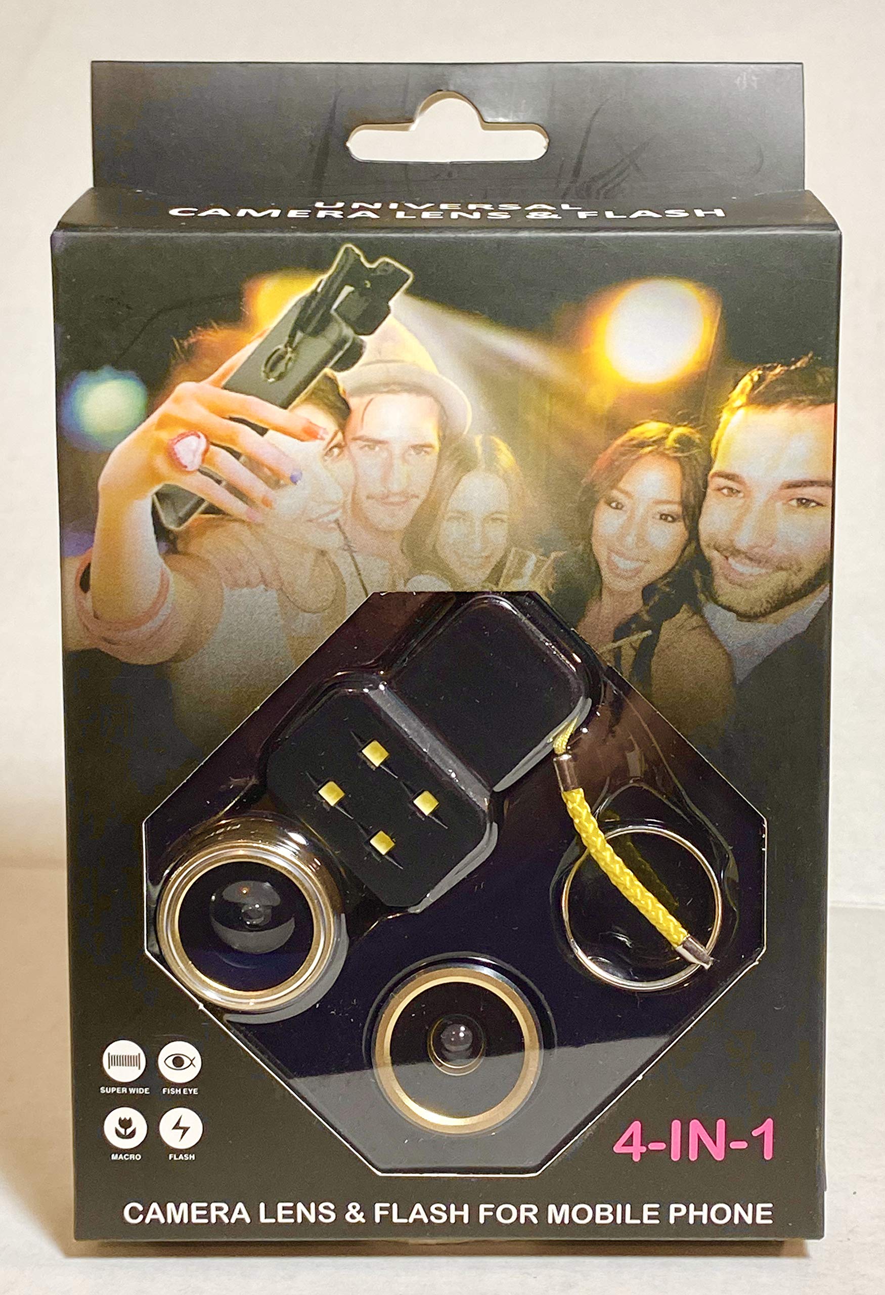 4-in-1 Selfie Flash-Super Wide Lens, Fisheye Lens, Macro Lens, Precision Glass Optics