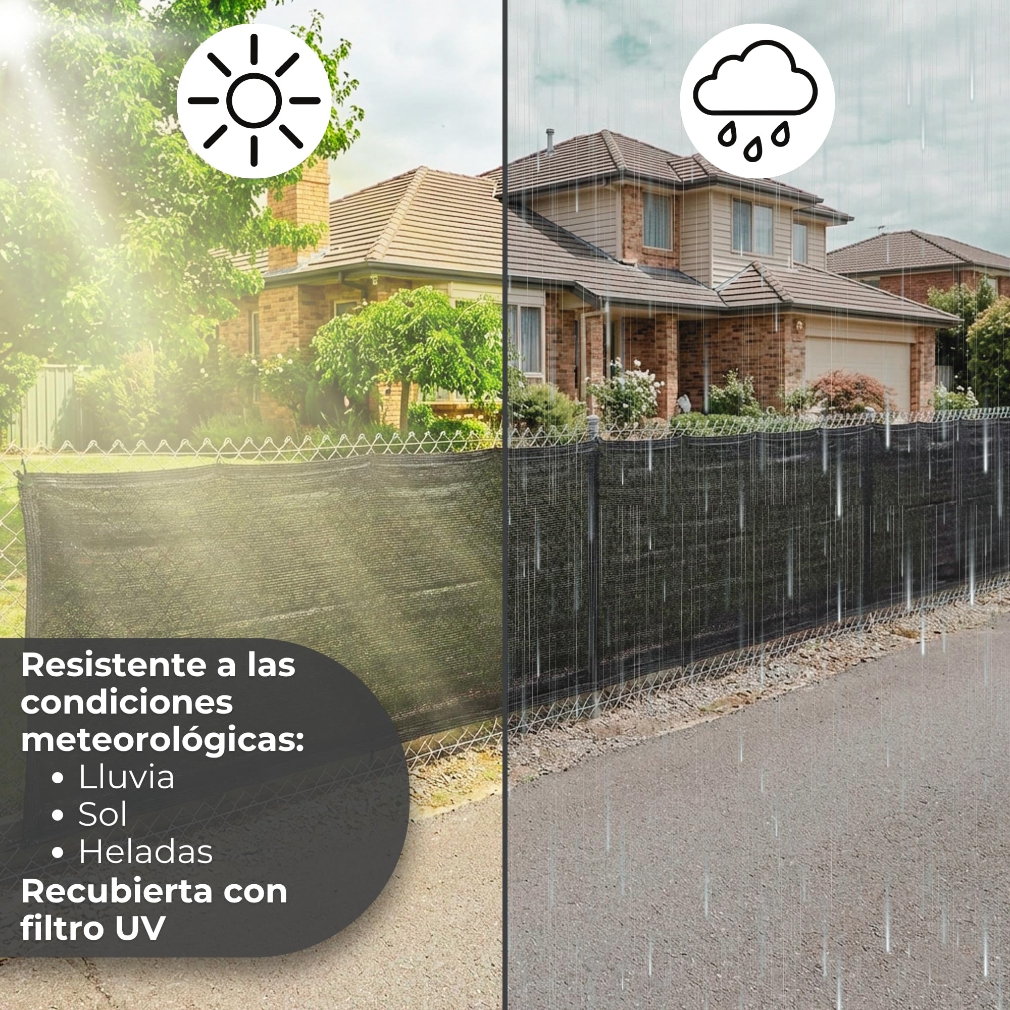 SPRINGOS Malla de sombreo Malla de sombreo 1,5 x 25 m 140 g/m² Malla de sombreo Incl. 100 Bridas para Cables