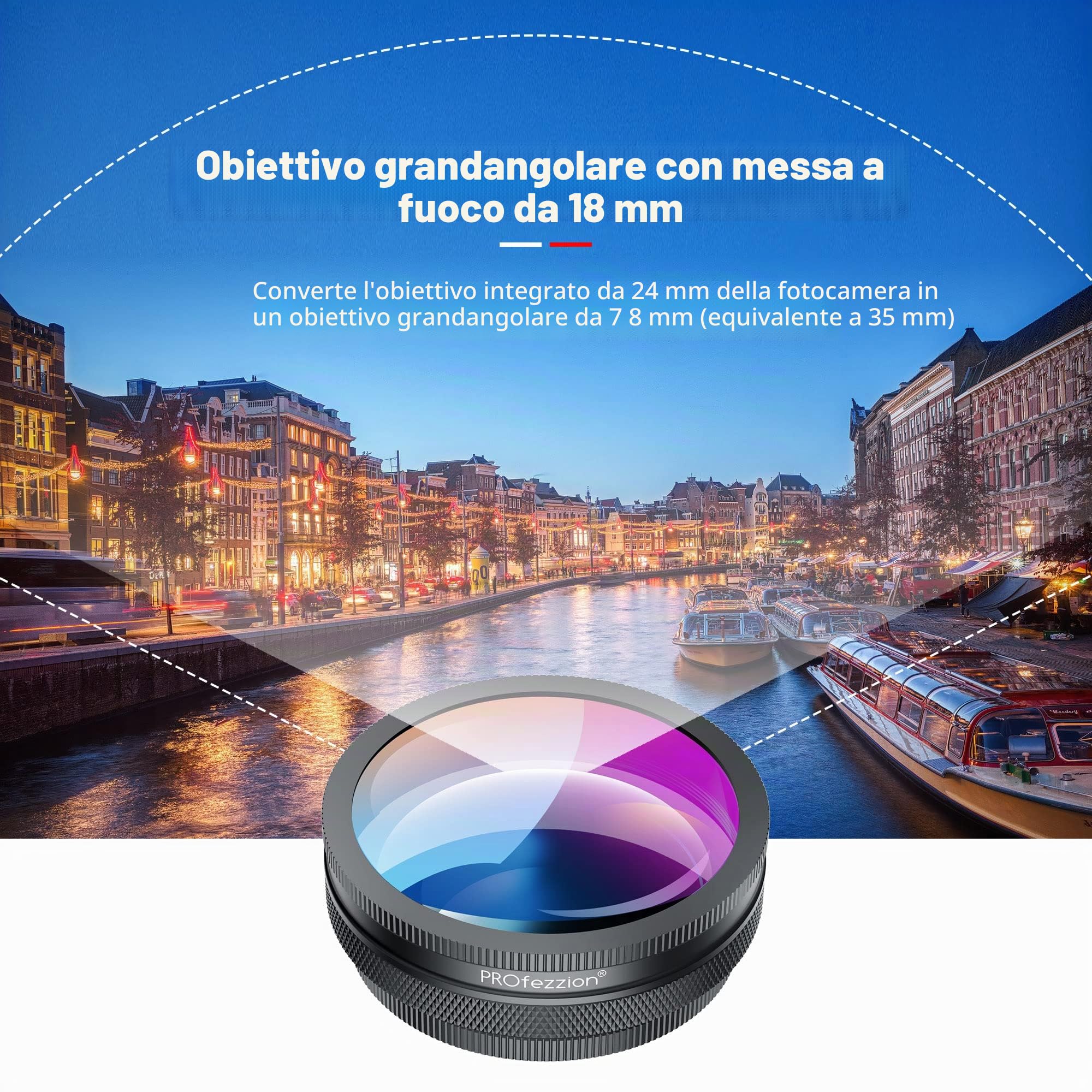 PROfezzion Lente Obiettivo Grandangolare e Macro 2-in-1 per Sony ZV1F ZV-1F ZV-1 ZV1 RX100 VII VI V ZV-E10 ZVE10 A6400 A6300 A6100 A6000, per Canon G7X Mark III II G9X Mark III G5X Mark II Fotocamera
