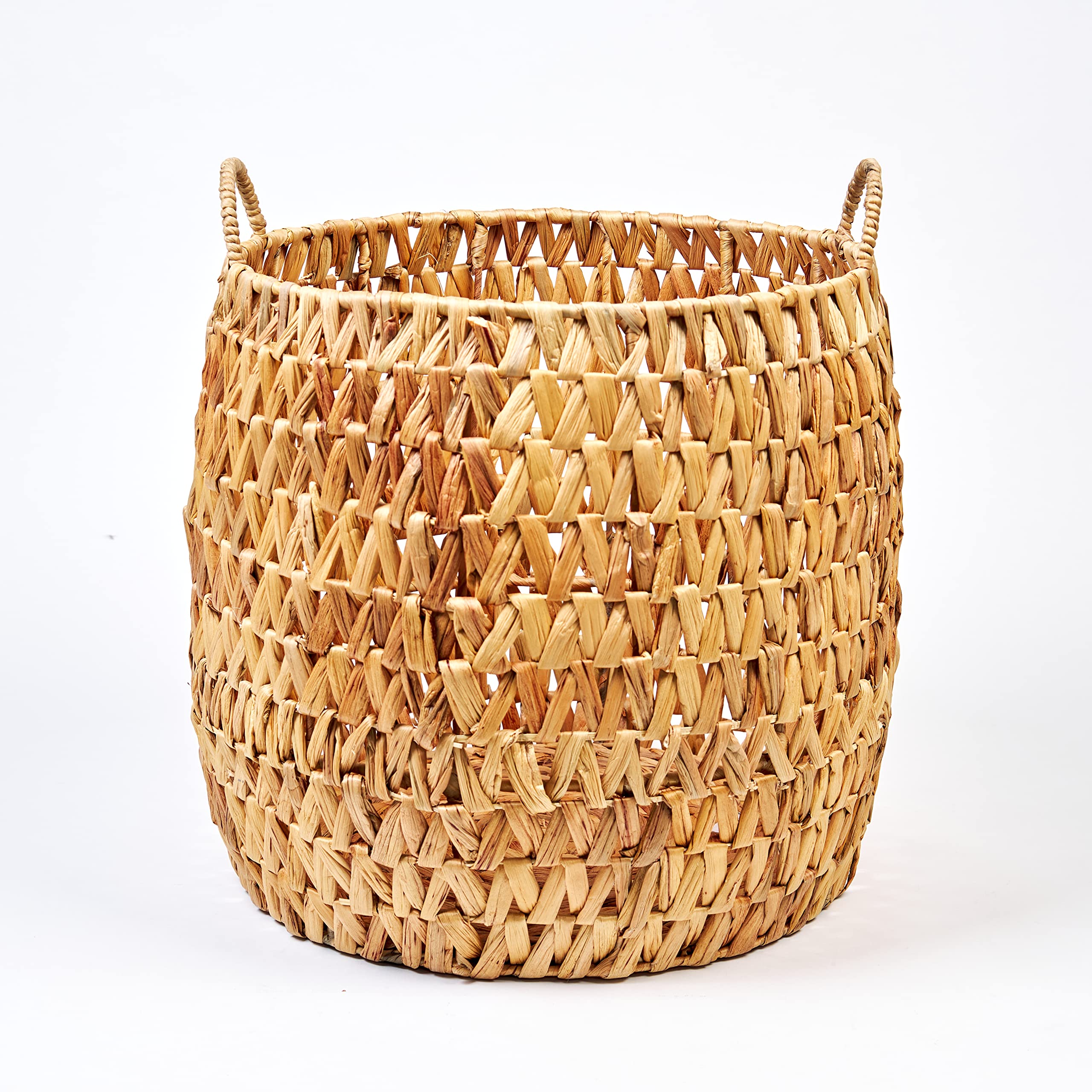 Homesmiths Large Water Hyacinth Storage Basket Dia-49 x H50 cm