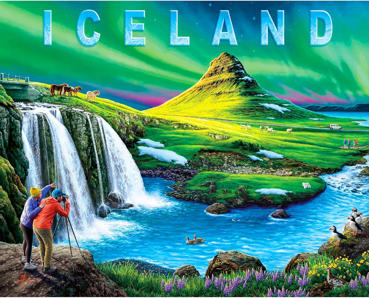 Boardwalk Puzzles Iceland - 500 Piece Jigsaw Puzzle for Adults, Made in USA