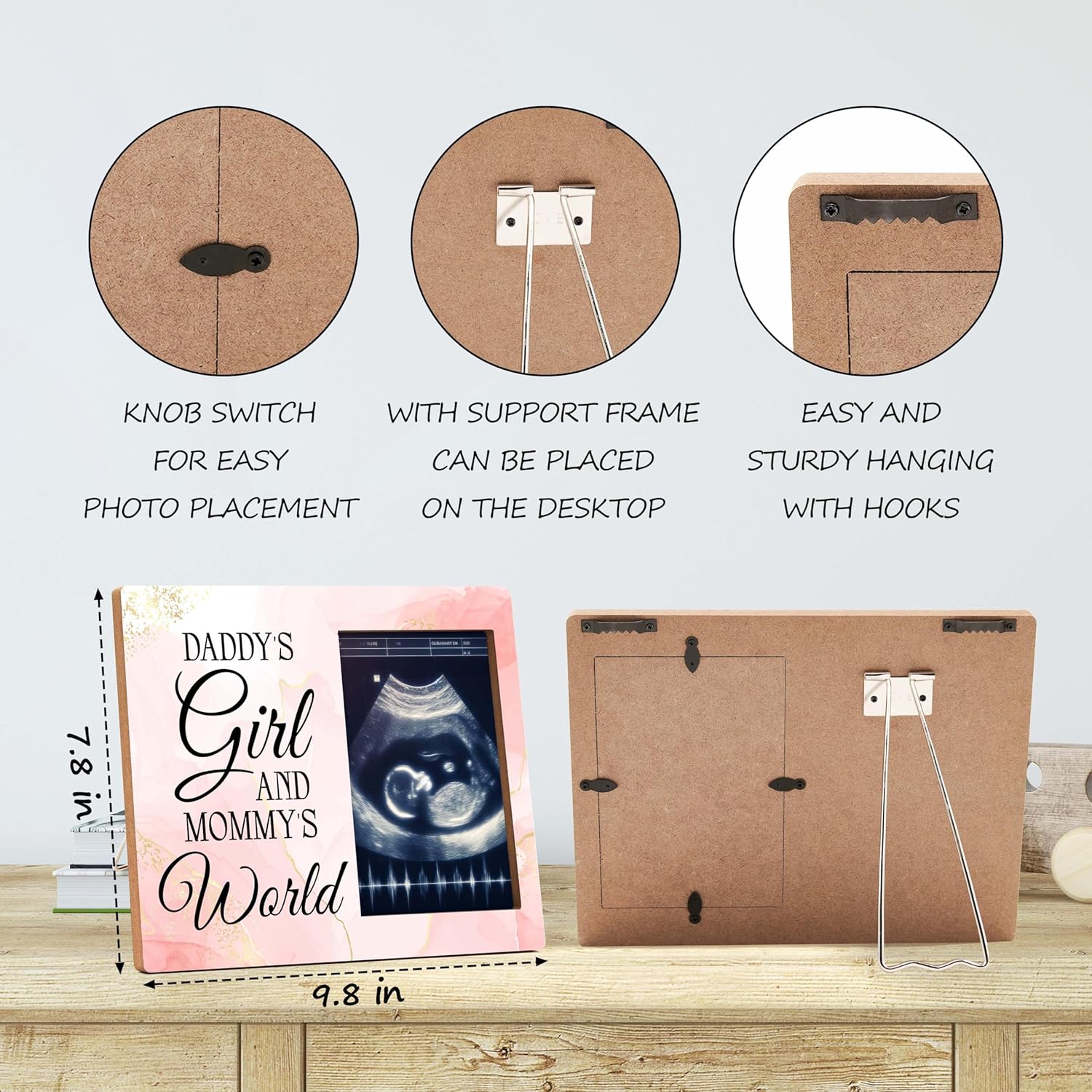 Daddy's Girl and Mommy's World Baby Picture Frames, Daughter Gifts Picture Frame, New Baby Girl Gifts from Mom Dad Parents, Daughter Birthday Gift Photo Frames -A17 - Image 2