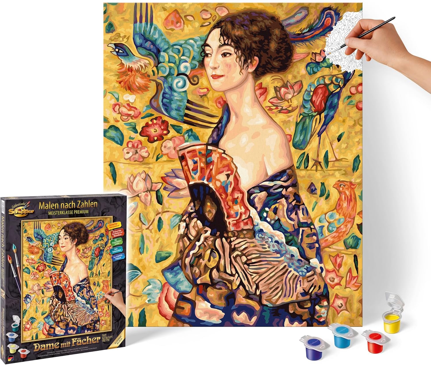Schipper 609130915 Painting by Numbers - Lady with Fan - Painting Pictures for Adults, Includes Brush and Acrylic Paints, 40 x 50 cm