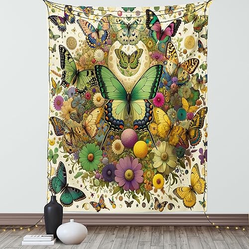 Miniatura 521 de Ambesonne Tapiz gótico, patio con hiedra encantada en la puerta antigua al bosque, colgante de pared ancho para dormitorio, sala de estar, 2-Verde