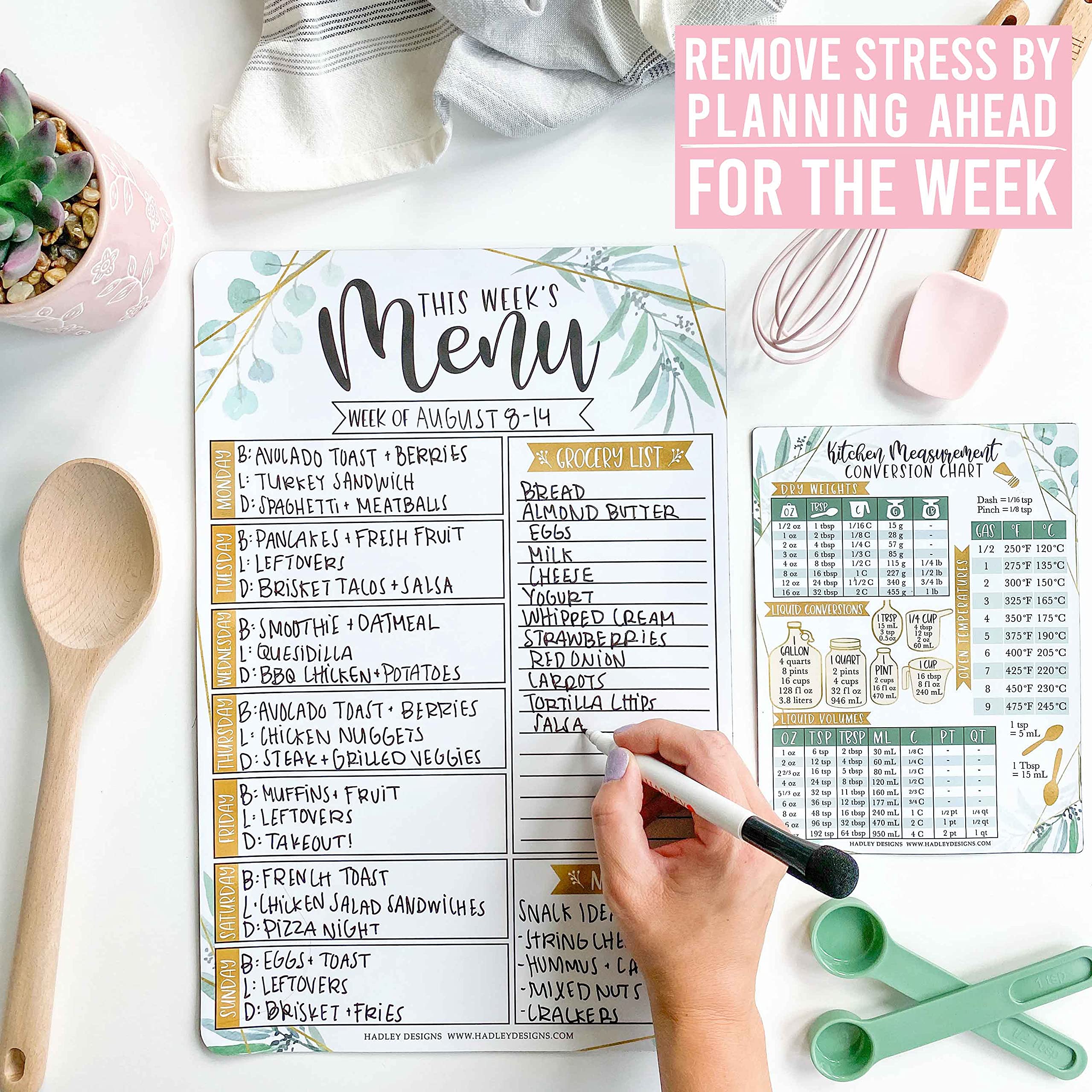 Magnetic Meal Planner For Refrigerator Greenery Magnetic Weekly Menu magnetic-meal-planner-for-refrigerator-greenery-magnetic-weekly-menu