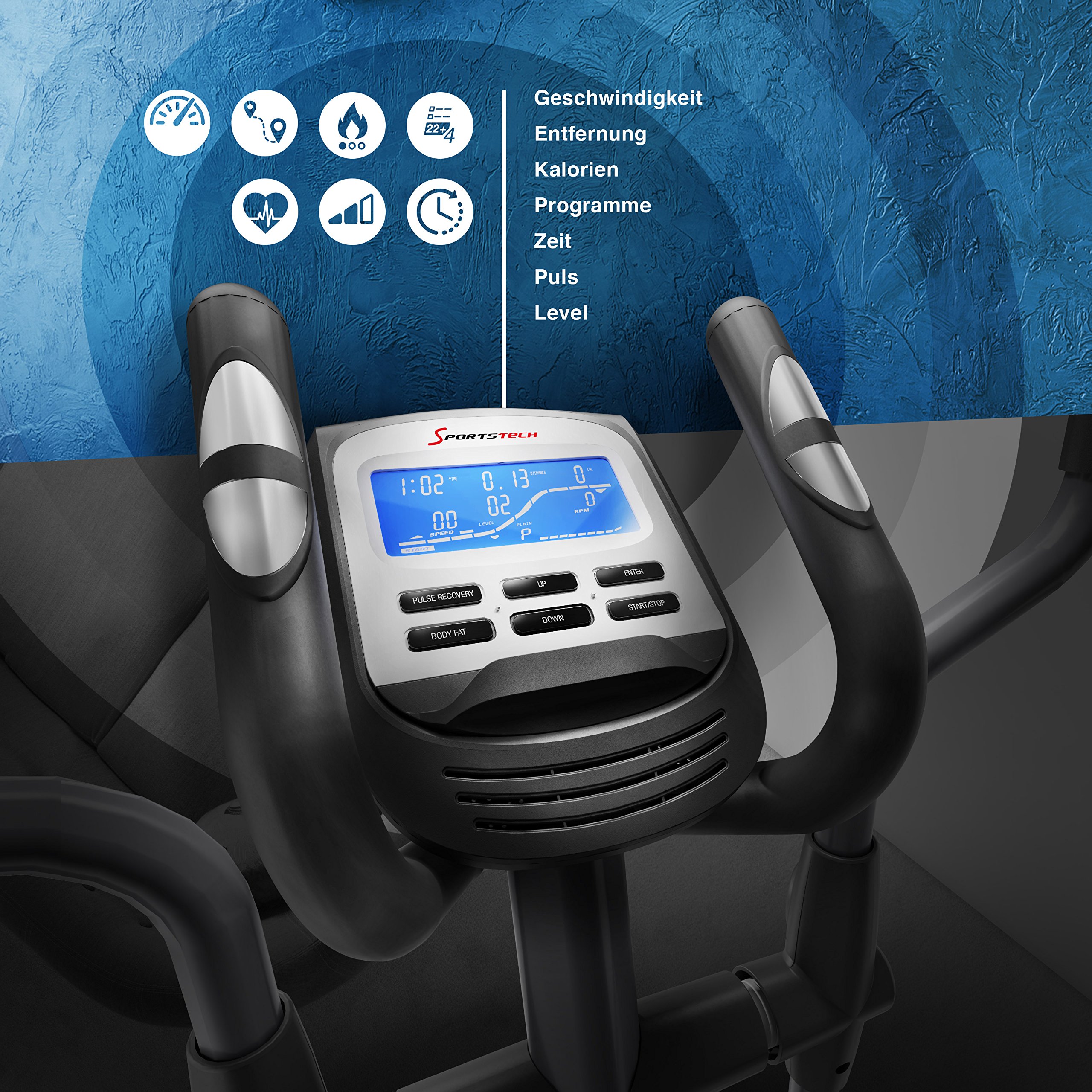 Sportstech Cyclette ellittica CX670 Quick-Fold-System, Massa volanica 21 kg, Smartphone App, Bluetooth e cardiofrequenzimetro Compatibile, 12 programmi di Allenamento, HRC e Porta Tablet (CX650)