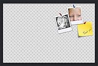 Vista 374 de PinPix Tablero de anuncios de corcho de 20 x 14 pulgadas. Este tablero decorativo enmarcado viene con diseño de círculos B W y un marco negro