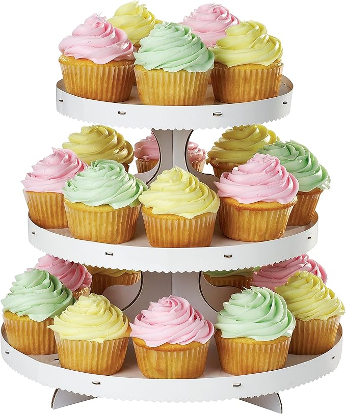 Amazon Cupcake StandWhite 12"X10.5" Holds 24 Cupcakes (並行輸入品) Wilton ケーキスタンド