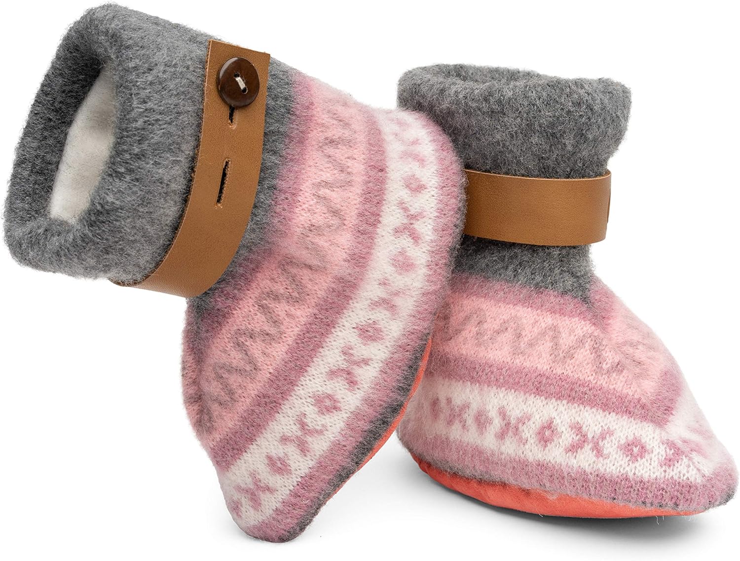 QISU Polar Fleece Baby Booties for Girls and Boys, Handmade Designer Boots, Soft Comfort, Newborn Shoes Winter Snow Bowknot Anti-Slip Soft Sole Warm Infant Toddler Prewalker Booties, Soft Warm