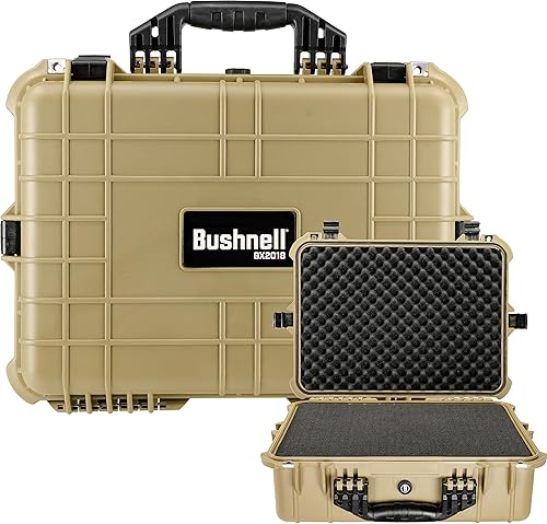 Miniatura 1 de Bushnell Funda rígida impermeable grande de 20 pulgadas para binoculares, óptica, equipos, a prueba de golpes y listo para la TSA (bronceado)