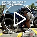 EZ4x4 Aluminum Black 4 Door Folding Rolling Door Cart, Storage Door Rack Holder Stand fits Jeep® Wrangler JL JLU JK JKU TJ YJ and Gladiator JT Patented