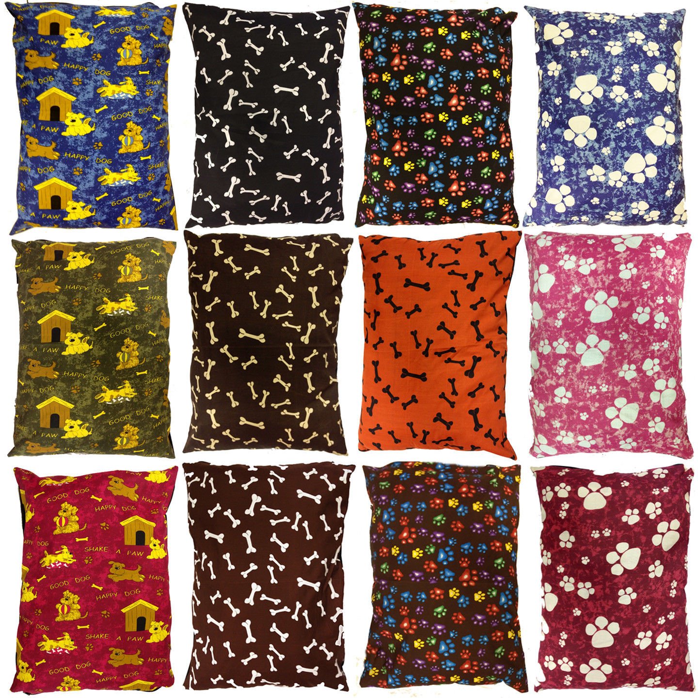 ComfortStyle PACK OF 2 ~ Dog Bed Pillows of your own CHOICE Random Designs (COVER + PILLOW, Large 28" x 38")