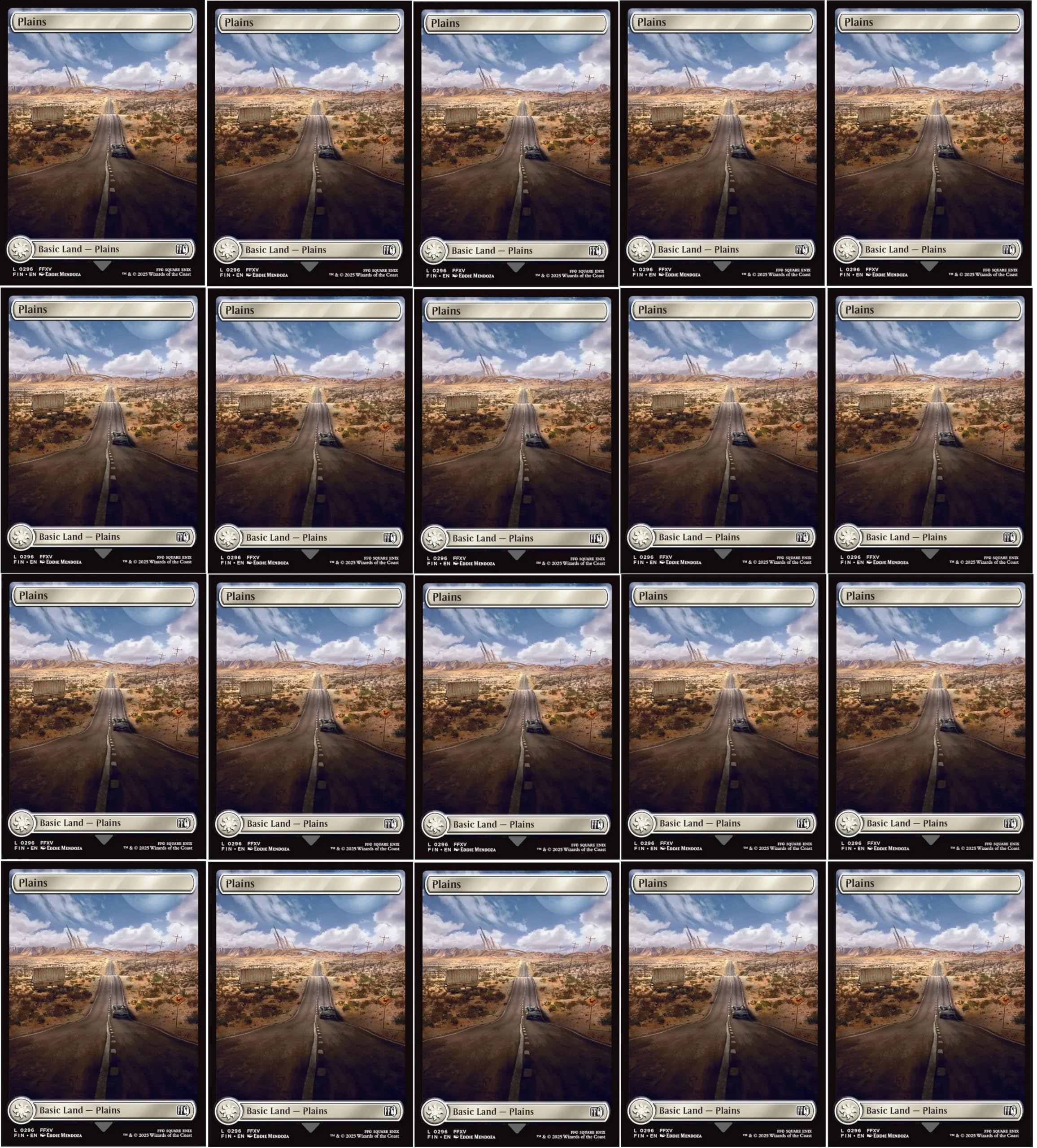 20x Magic The Gathering Final Fantasy Full Art Lands - MTG