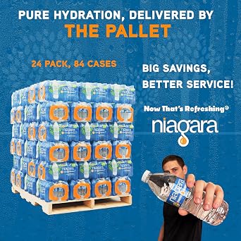 Niagara Water Bottles, 24 Pack, 19 Pallets, 38,304 Bottles