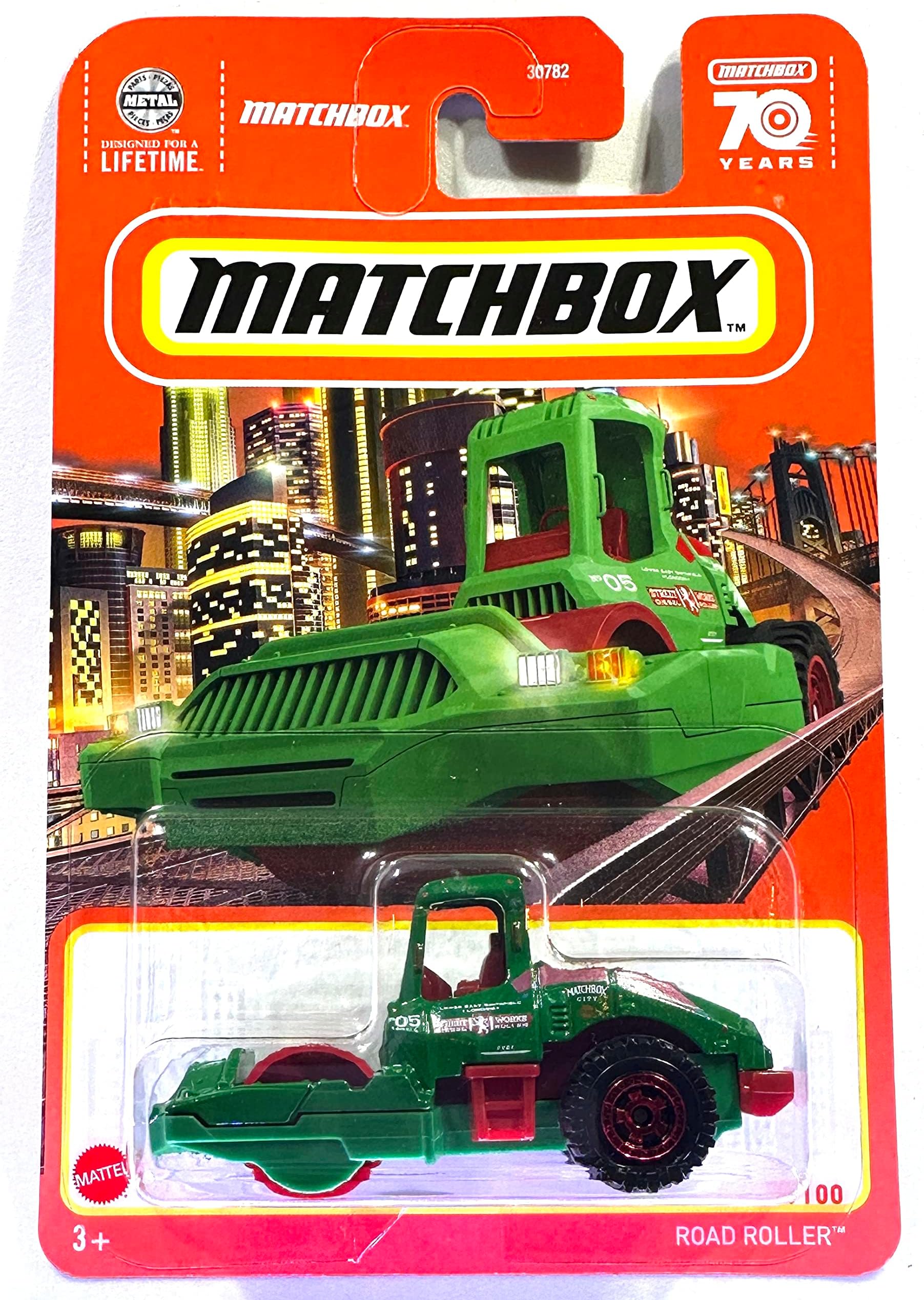 Matchbox - Road Roller - Green - Matchbox 70 Years - 2023 - Mint/NrMint Ships Bubble Wrapped in a Sized Box