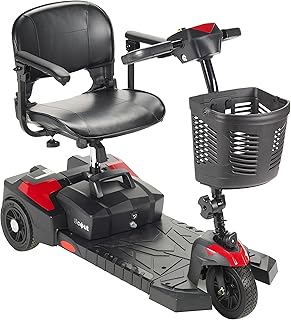 Drive Medical Spitfire Scout 3 Compact Travel Scooter, 3-wheel, Red/Blue