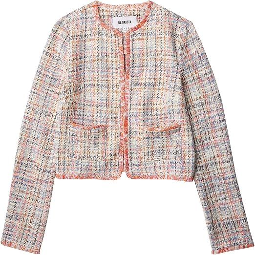 Amazon Dakota レディース ネオンビリーフマルチカラーツイードジャケット コート ジャケット 通販