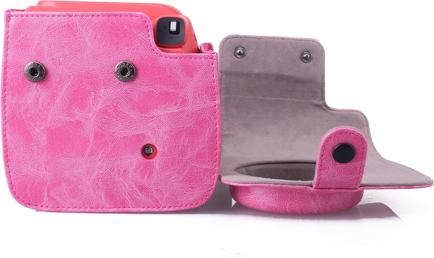 CAIUL Compatible Mini 8 Groovy Camera Case Bag for Fujifilm Instax Mini 8 8+ 9 Camera - Rose Red