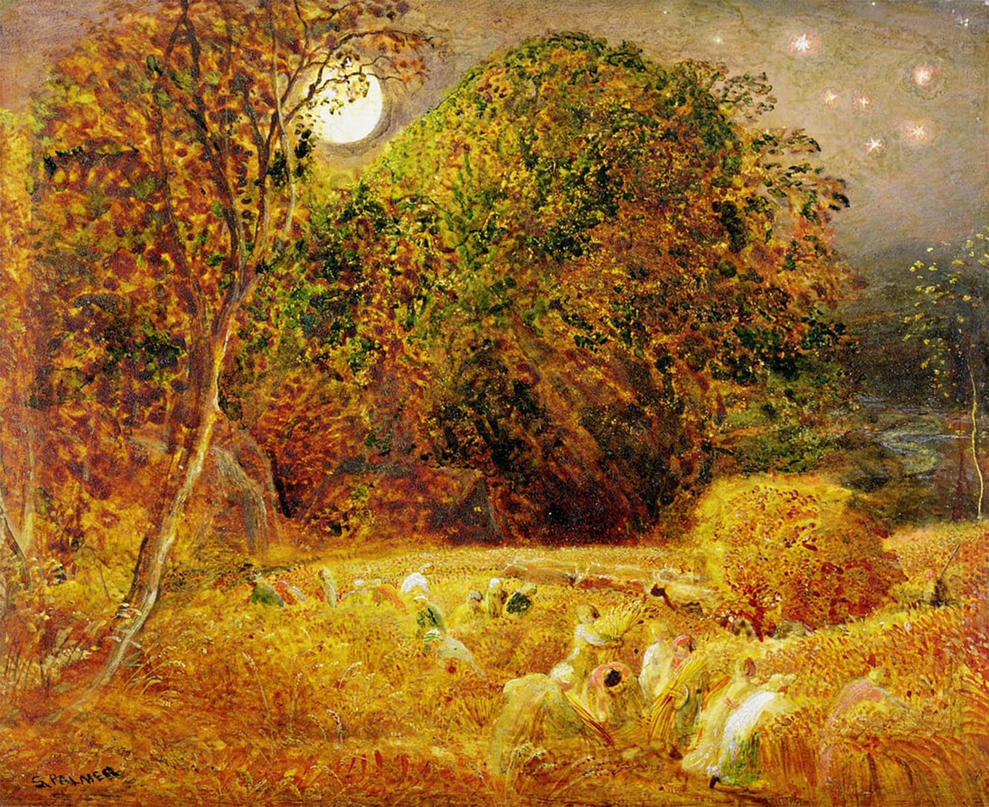 HRJUBWREE Famous Paintings Pictures Artwork Picture the Harvest Moon by Famous Painter Photo Wall Print for Home Decor 60x90cm