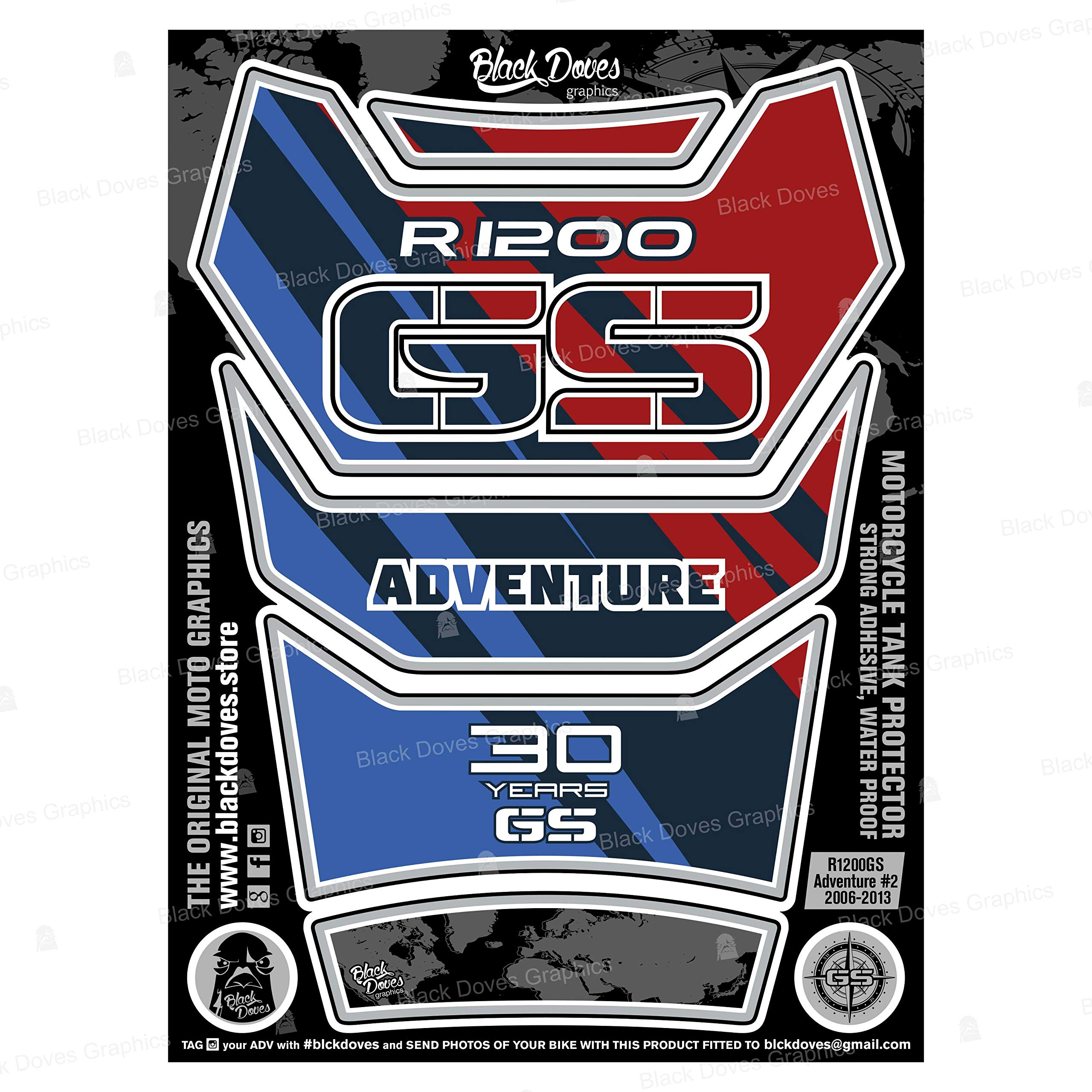 Protector De Depósito Compatible Con R1200 GS Adventure 2014-2018 Tank Pad R 1200 ADV 003-10