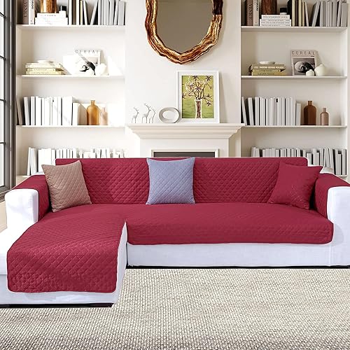 Vista 33 de Funda de sofá de doble cara en forma de L, juego de fundas para sofá seccional, fundas para sofás, sofás, funda protectora de muebles seccionales