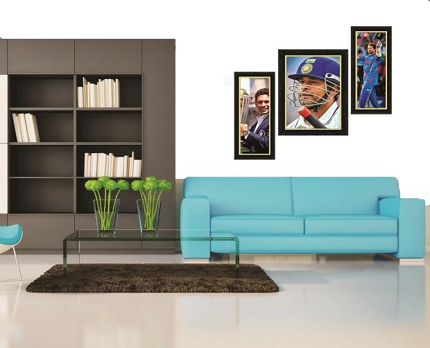 SACHINTENDULKAR%$ photo frame MDF Self Adhesive Acrylic 18 inch x 11 inch Painting (Pack of 3) 1