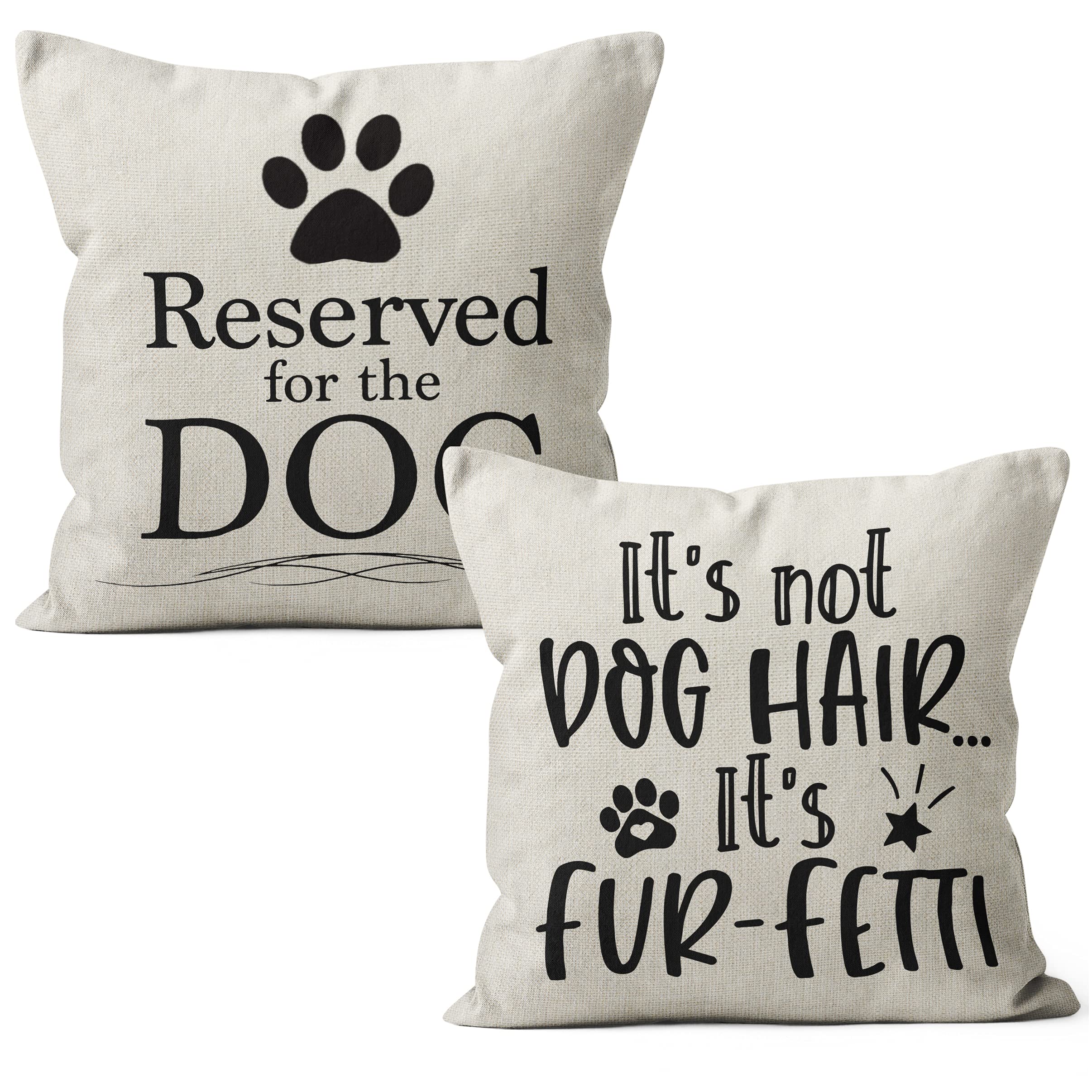 Federa Decorativa 40x40 Cm 'Non è Pelo Di Cane, è Pit Bull' | 2 Pezzi In Lino, Idea Regalo Per Amanti Dei Cani