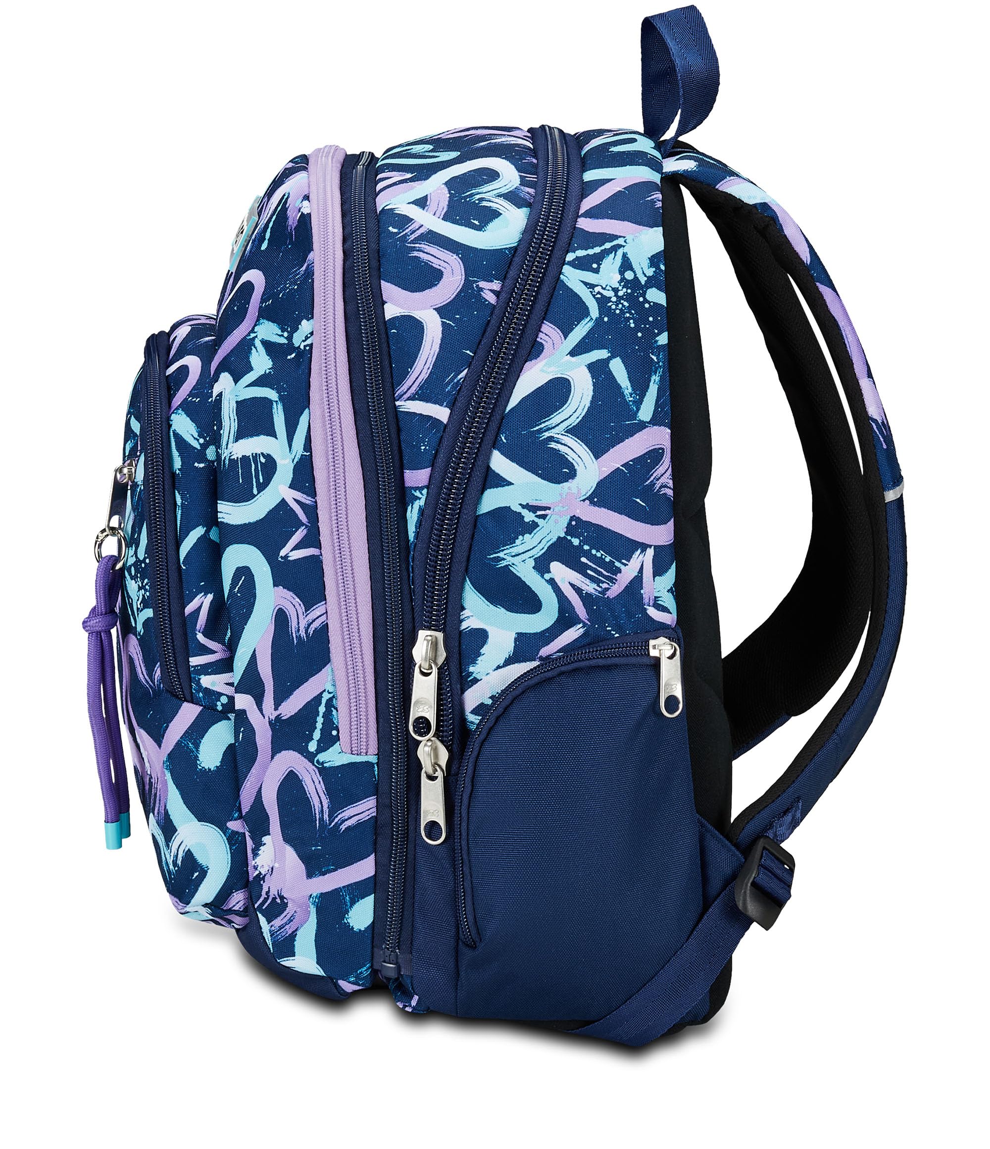 Seven Zaino Scuola Adavanced Detach, Viola Blu, Crystal Purple, Doppio Scomparto Con Tasca Staccabile Uso Zainetto, Tasca Porta PC, Tasca Porta Borraccia, Zaino Medie e Superiori, Bambina Ragazza