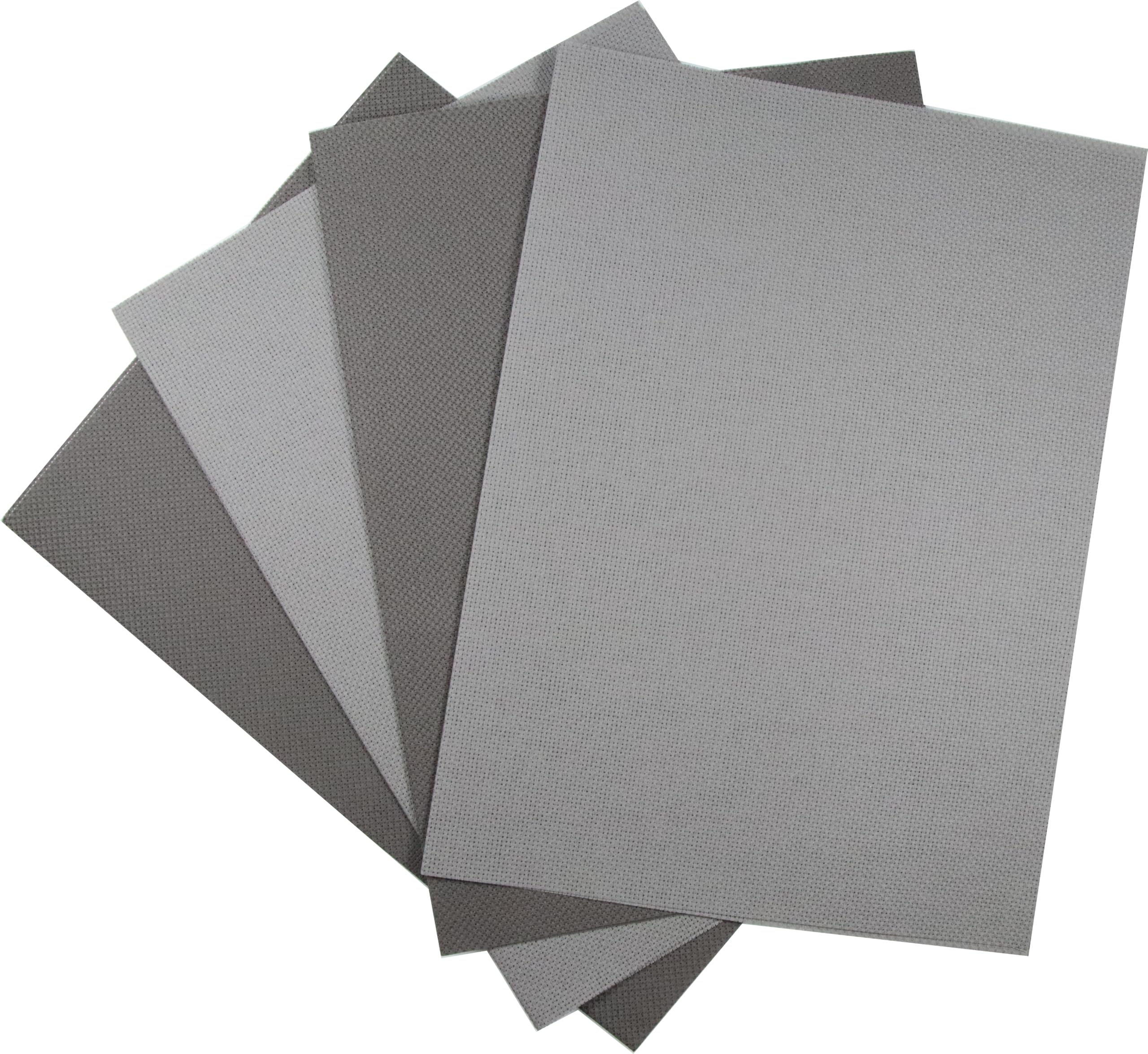 KCS 4/6 pc of 12" x 18"(30cmx45cm) 16 Count Cotton Aida Cloth Cross Stitch Fabric (4 pc,Medium Grey+Dark Grey)