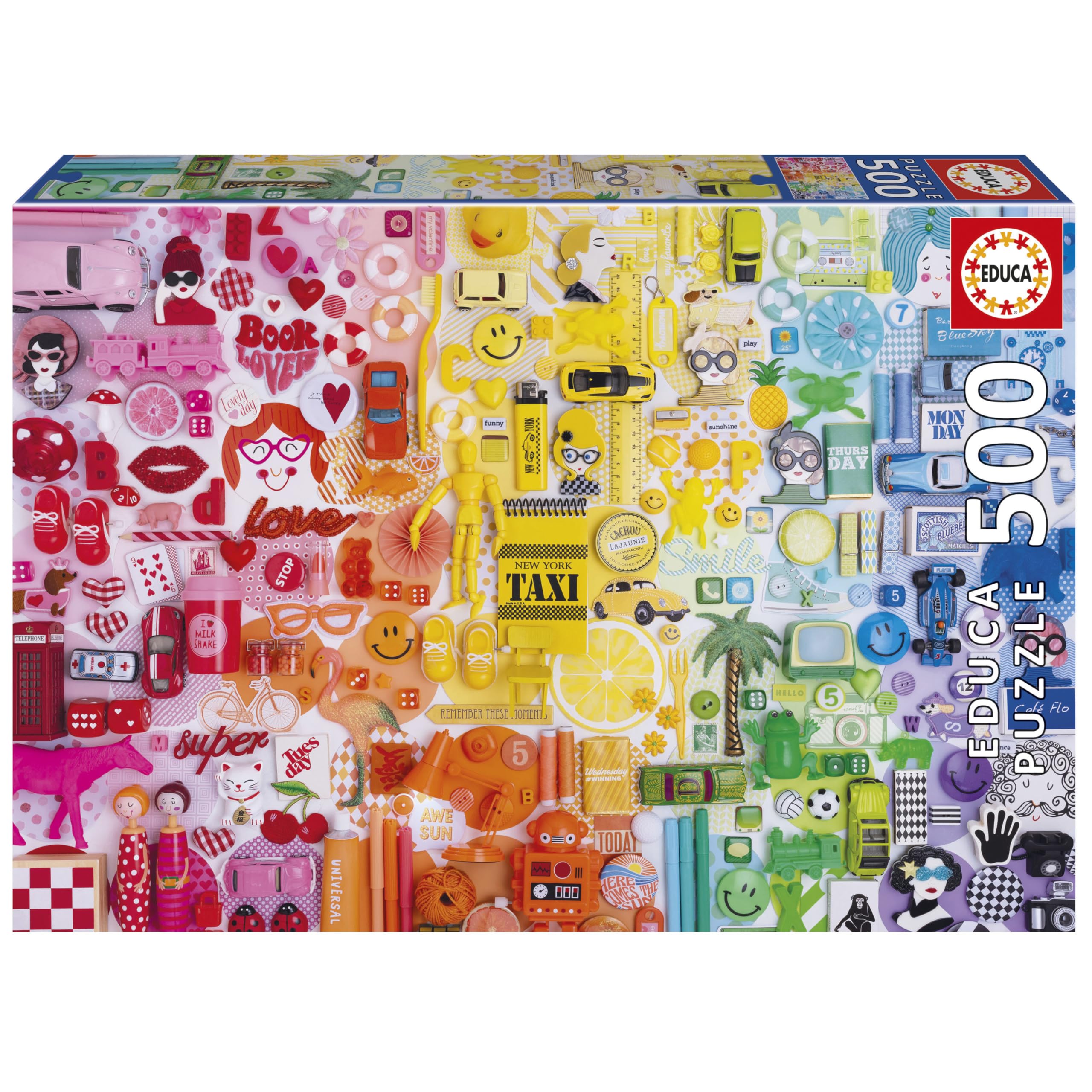 Educa - 500 Piece Colourful Collage Jigsaw Puzzle for Adults | Vibrant Colours Design Challenge Theme for Fun | Ages 11+ (20543)