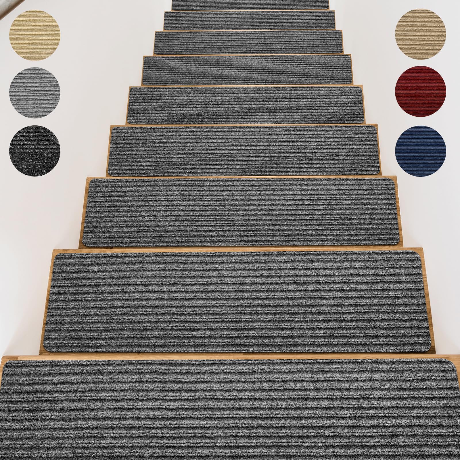 OXKVPVF Stripe- Grey Stair Treads