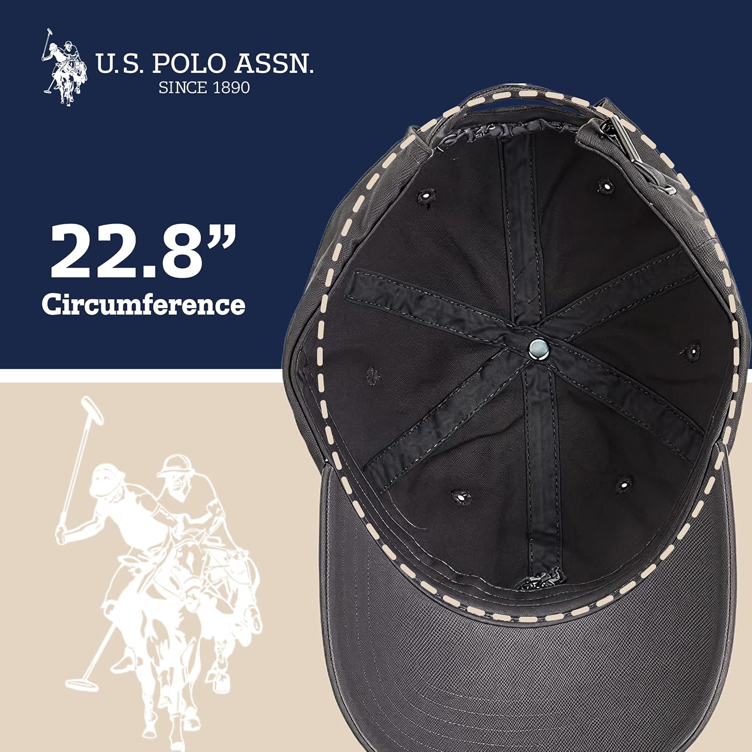 U.S. Polo Assn. Baseball Cap, 100% Cotton Adjustable Dad Hat with Small Pony Logo - Image 6