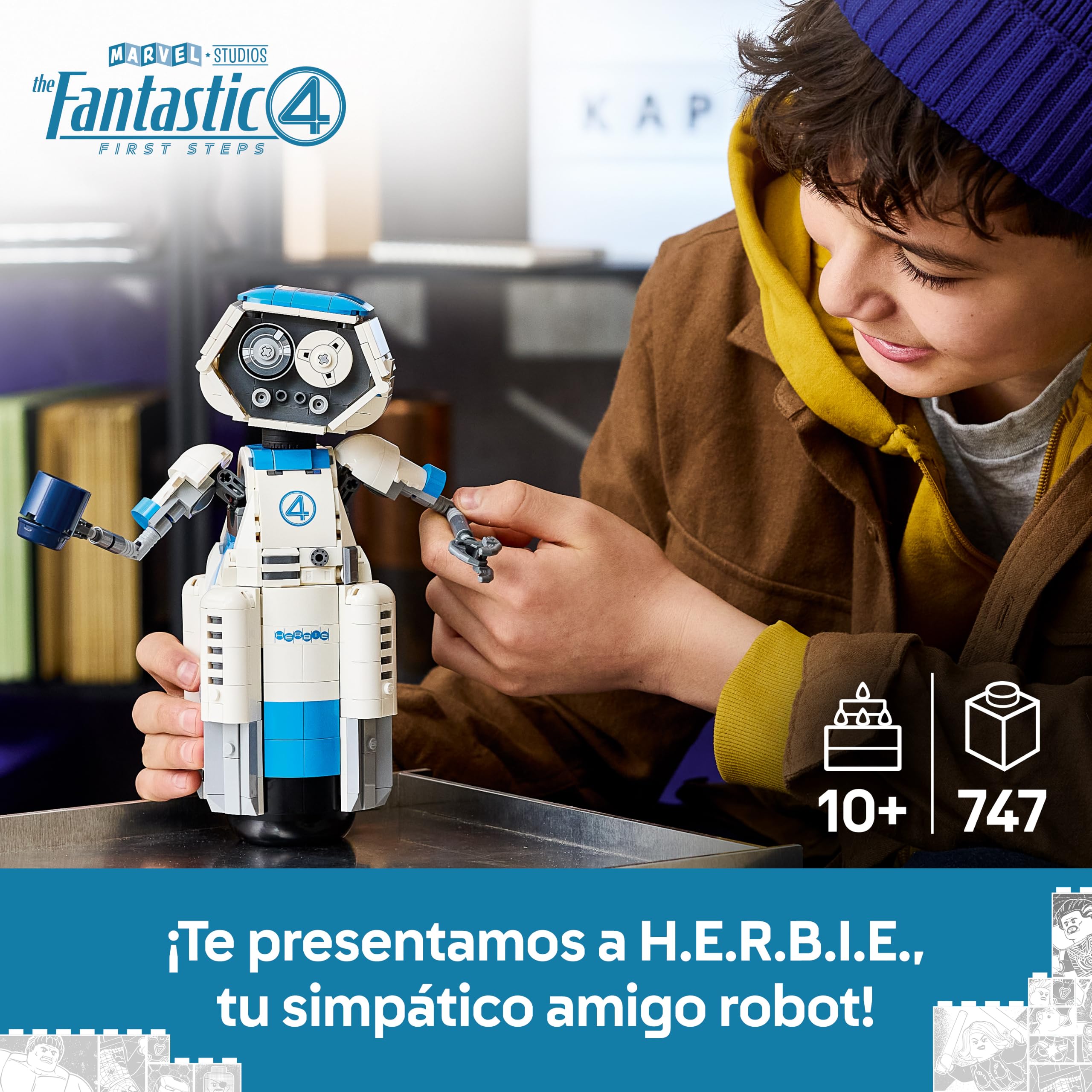 LEGO | Marvel Los 4 Fantásticos: H.E.R.B.I.E. – Figura de Robot de Juguete con Accesorios – Decoración de la Estantería – Regalo de Cumpleaños para Niños de 10+ Años y Fans de los Superhéroes –76339