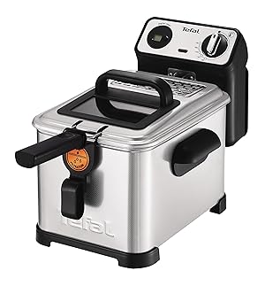 Tefal Filtra FR511170 - Pro Premium, Freidora Semiprofesional, 3 Litros de Capacidad, Temporizador Digital, Desmontable y Compatible con Lavavajillas, 2400 W, Acero Inoxidable, Gris