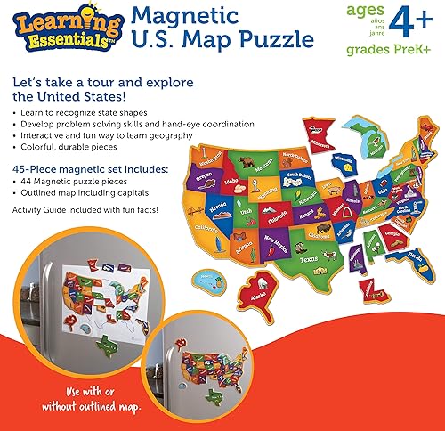 Miniatura 6 de Learning Resources Mapa magnético de Estados Unidos rompecabezas de 44 piezas