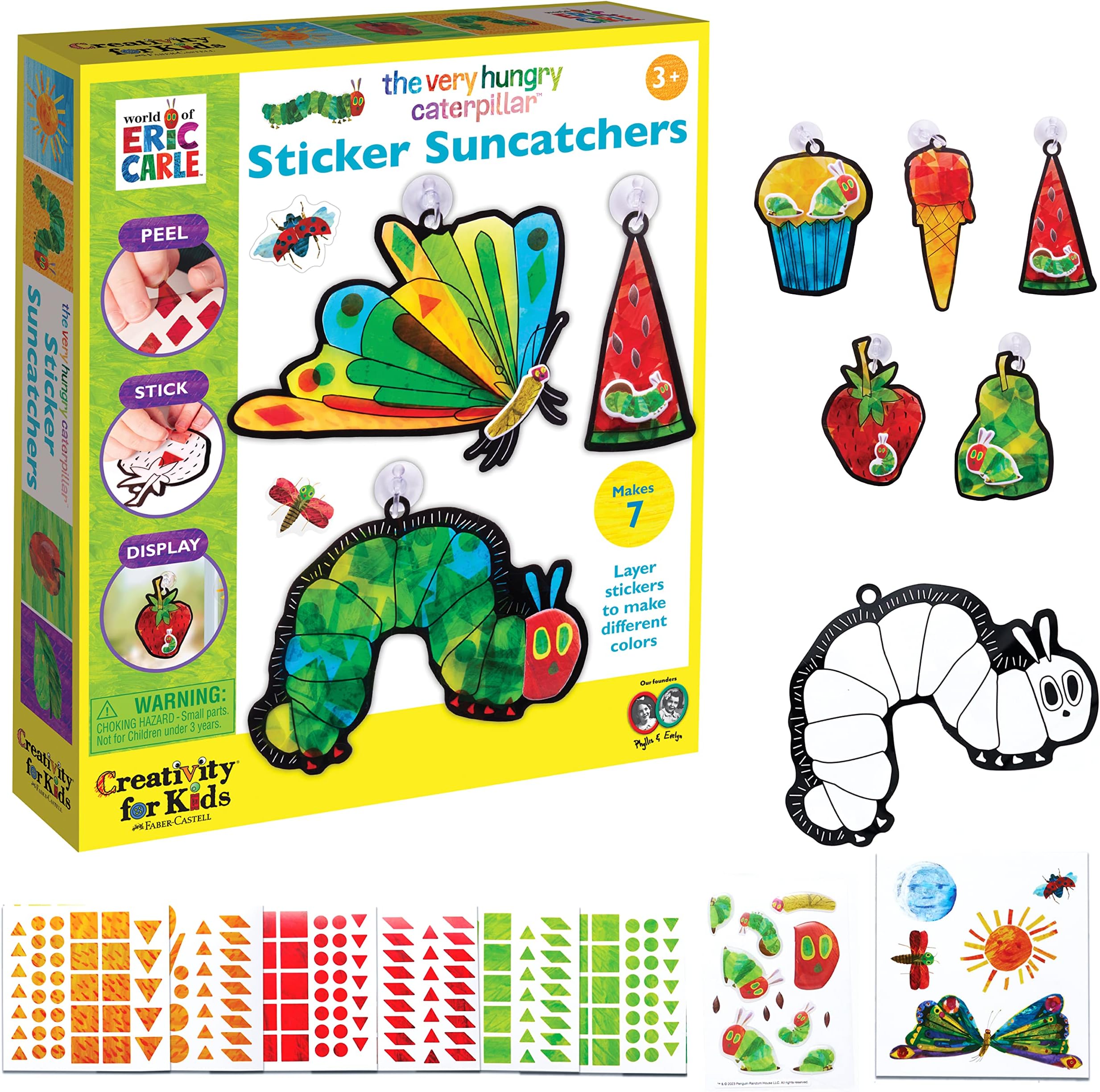 Creativity for Kids The Very Hungry Caterpillar: Sticker Suncatcher Kit - DIY Window Stickers for Toddlers from The World of Eric Carle, Preschool Arts and Crafts for Kids (Ages 3+)