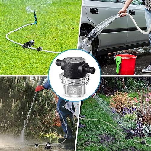 Miniatura 7 de Filtro de bomba de agua de 12 pulgada, compatible con púas de manguera de 38 pulgadas, filtro rociador de tubería giratorio para bomba de agua de 12
