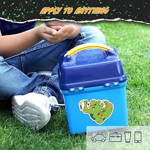 Miniatura 5 de TMNT Teenage Mutant Ninja Turtles Mikey - Juego de 3 calcomanías de tortuga ninja Michelangelo para coche, botella de agua, bicicleta, casco,