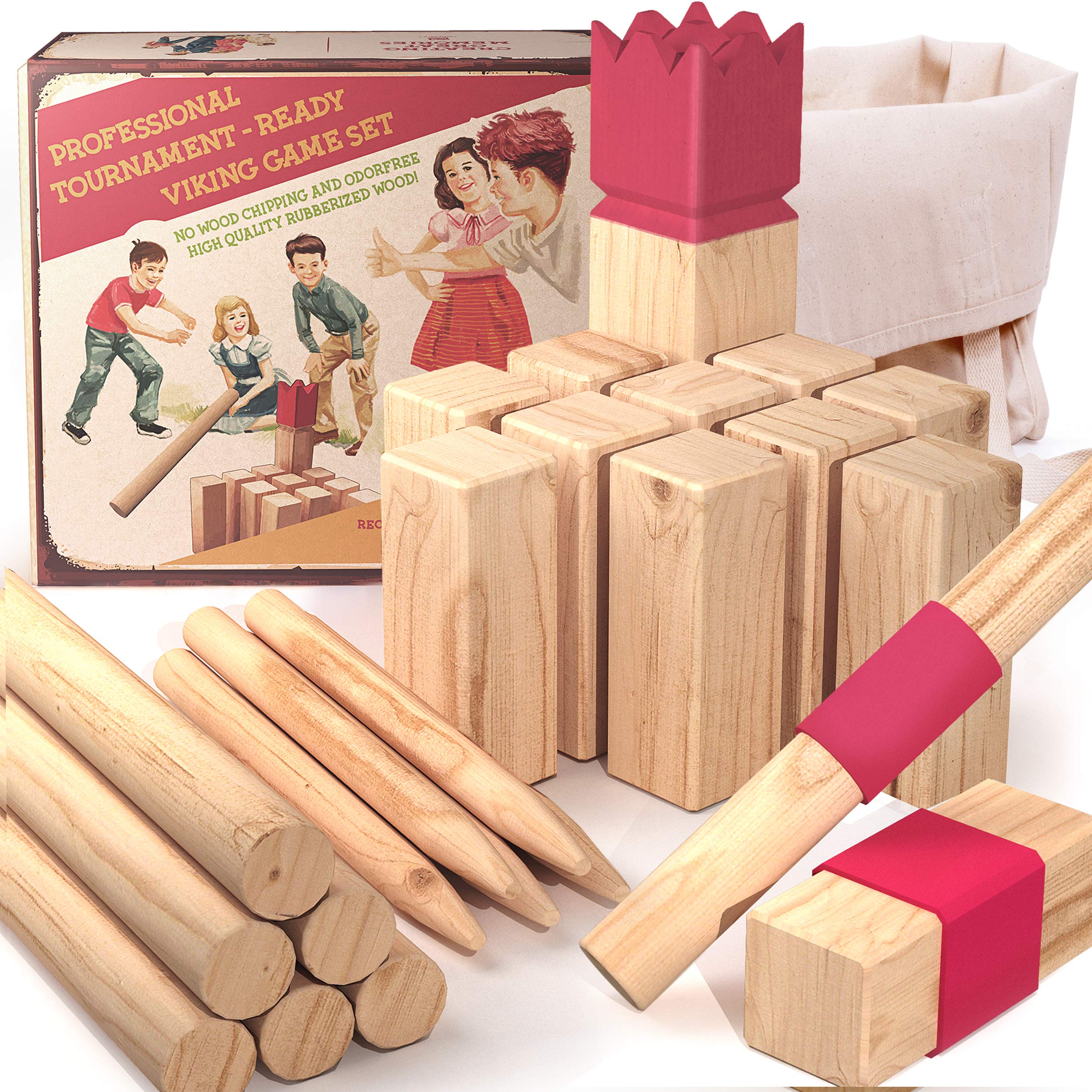 Buy aGreatLife Premium Rubberwood Viking Games Kubb Yard Game Set