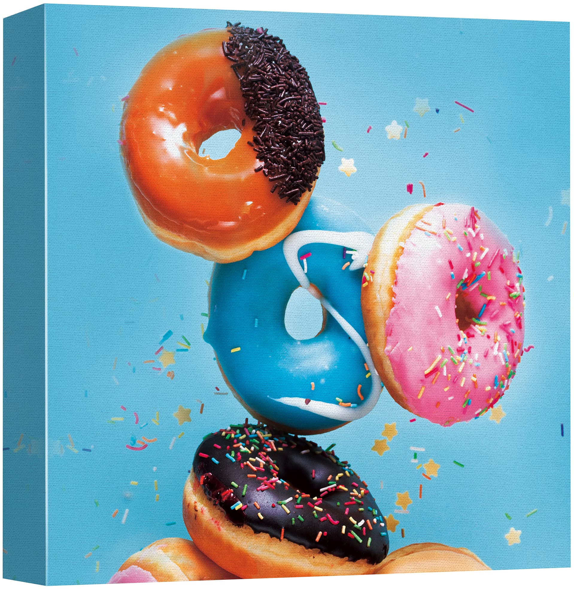 Amazon.com: NWT Canvas Print Wall Art Glazed Donuts with Sprinkles