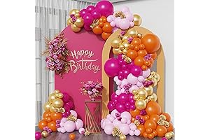 Pink and Orange Balloon Arch Garland Kit for Lively Celebrations