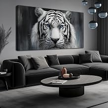 MXUNYZ White Tiger Canvas Print Wall Art,Unique Animal Wall Decor