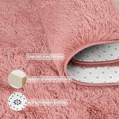 Miniatura 132 de Tepook - Alfombra súper suave y peluda para dormitorio, alfombras modernas peludas para niños para sala de estar, alfombra de felpa