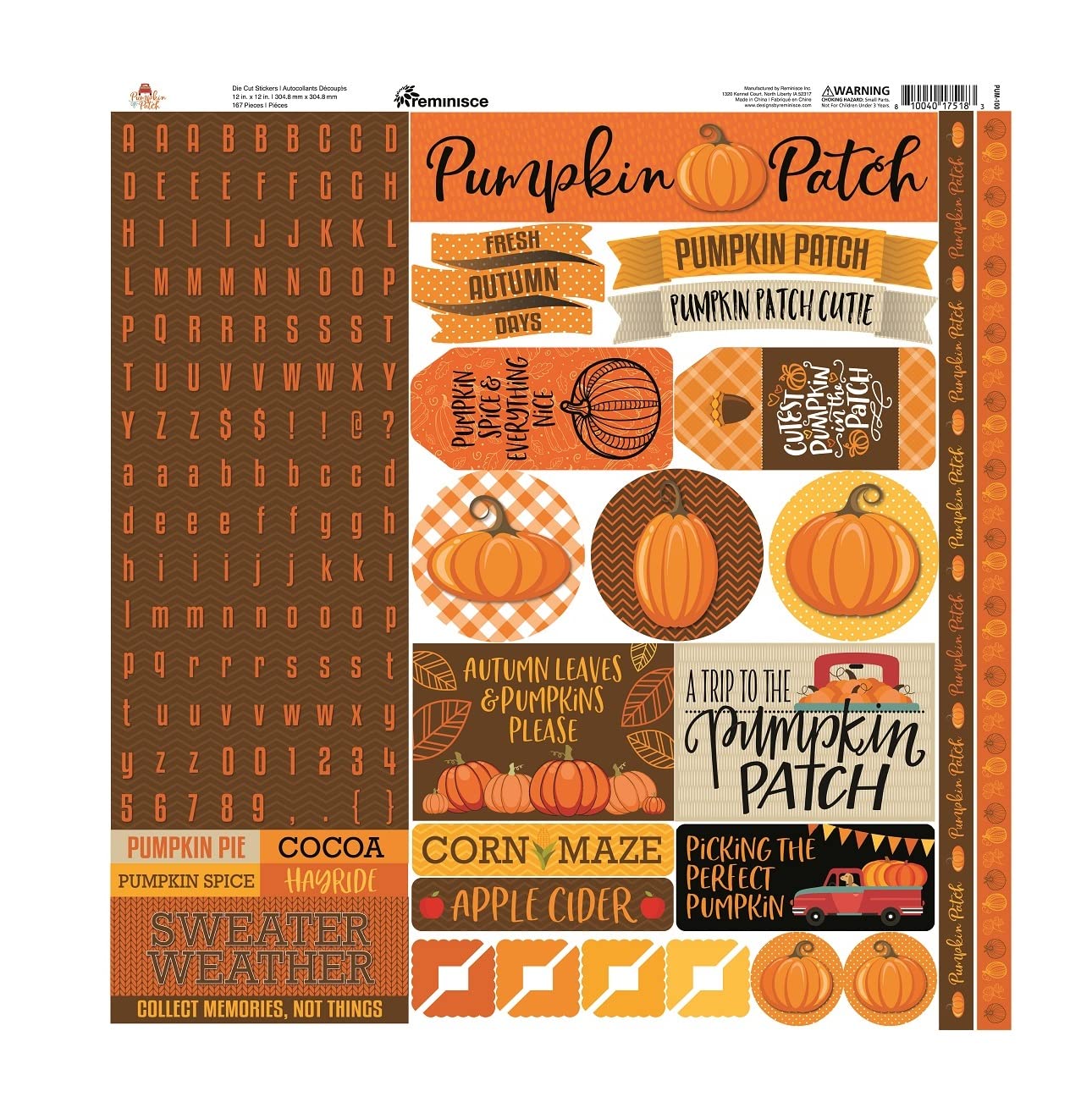 Pumpkin Patch 12x12 Sticker Sheet by Reminisce