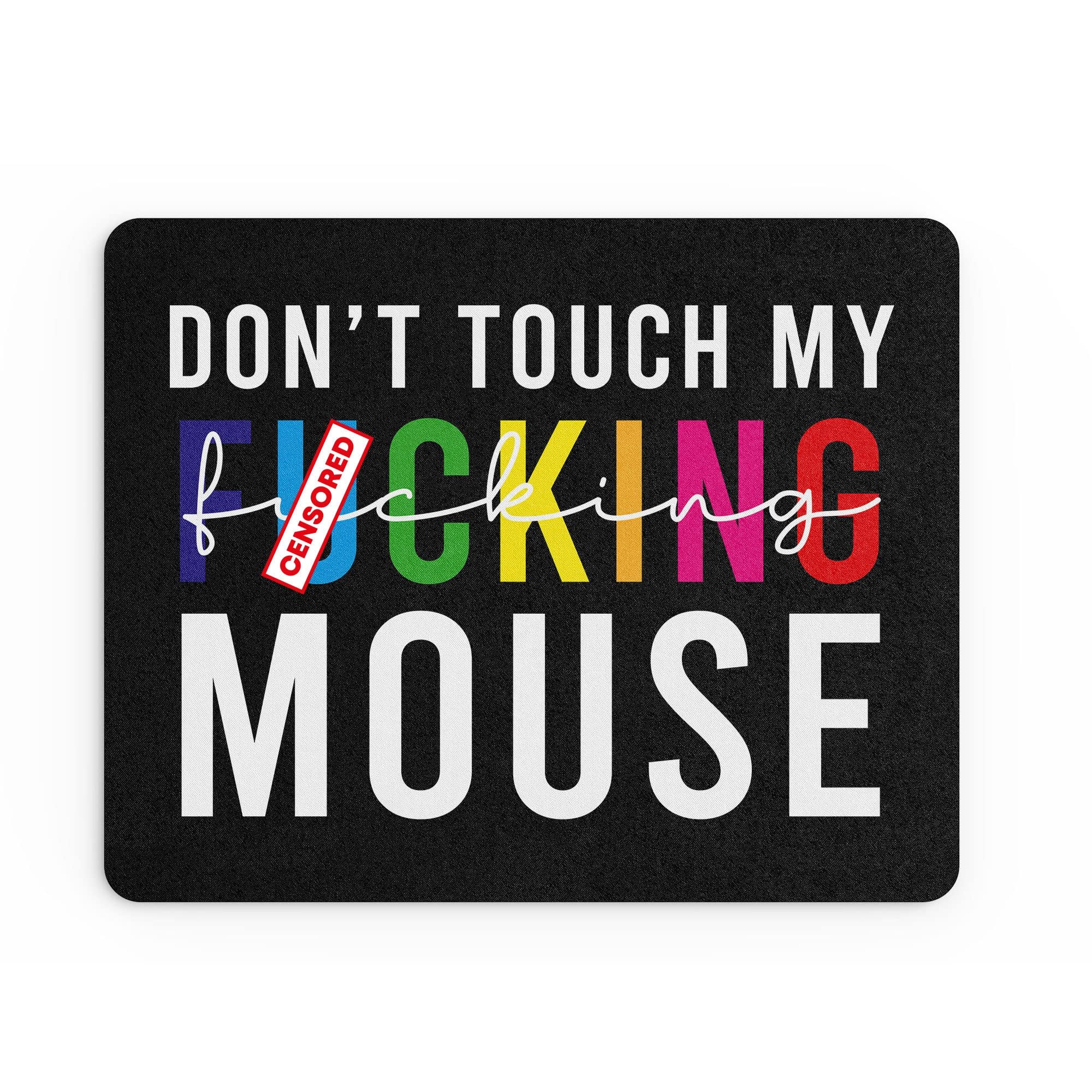 Tongue in Peach Funny Mouse Mat | Office Work Mousepad Desk Accessories Computer Admin Colleague Coworker | Don't Touch My Mouse | Banter Gift | MM138