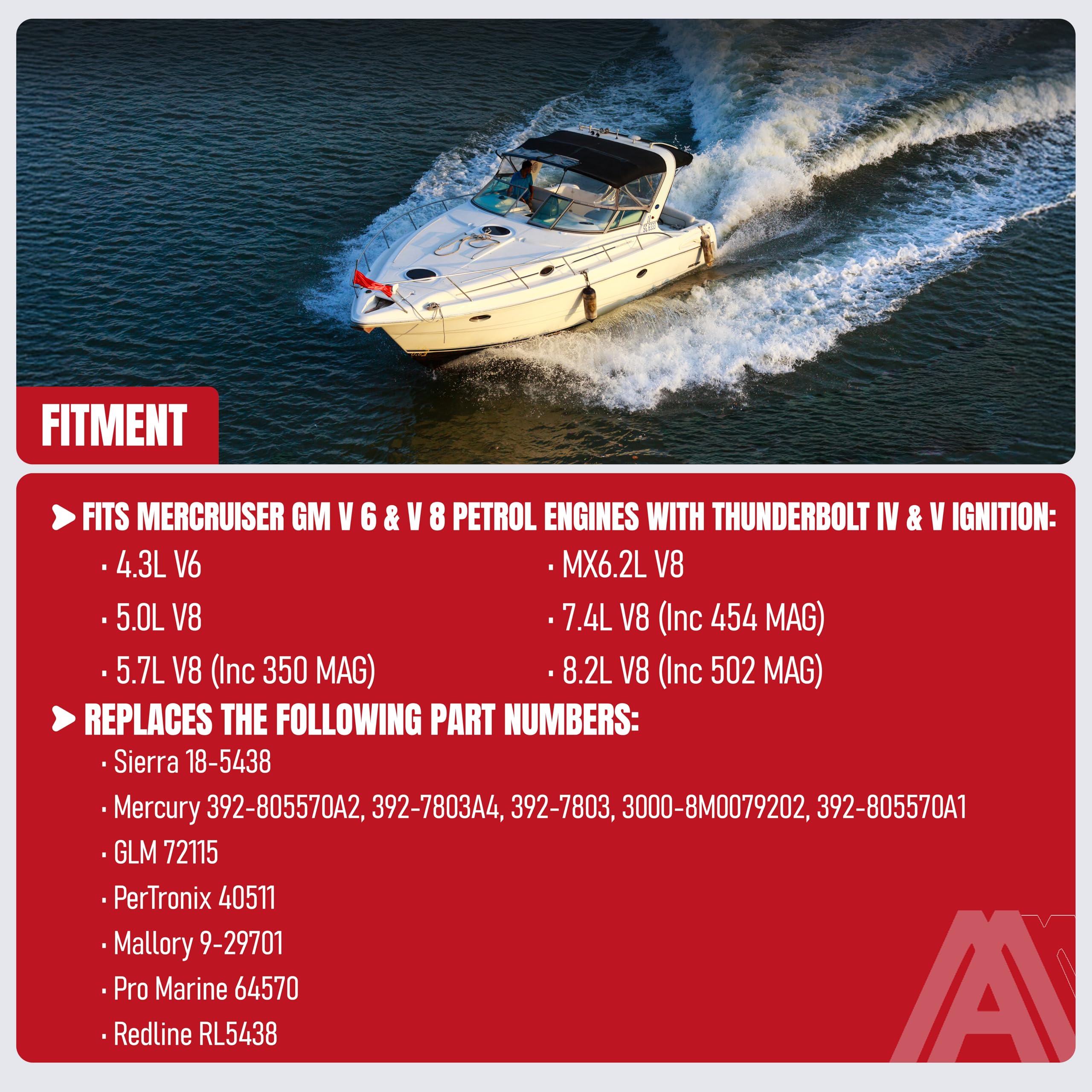Bobine Allumage Mercruiser V6, V8 (Thunderbolt IV Et V) E18-0008