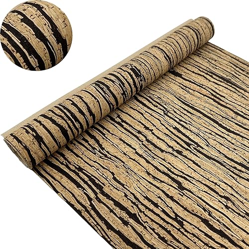 Miniatura 5 de Tela de corcho por yarda, tela de corcho para coser con superficie de café negro, 12 x 52 pulgadas más grande para manualidades, cortar proyectos de