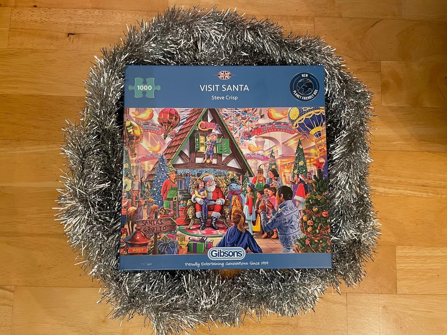 Visit Santa Illustrated by Steve Crisp - Gibsons Puzzle – 1000 Piece Jigsaw Puzzle for Teens and Adults – Ages 14+
