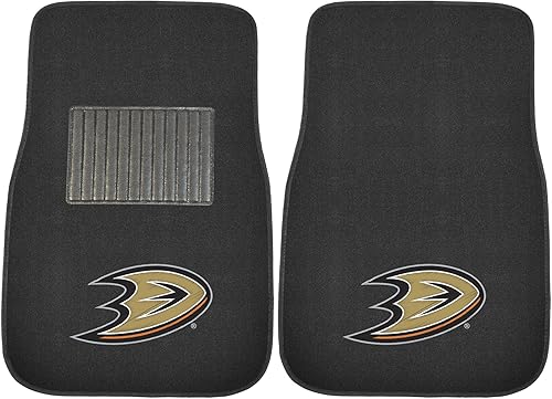 FANMATS NHL - Juego de 2 alfombrillas bordadas con logotipo de equipo unisex para adultos Negro