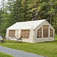 Vista 10 de Coody - Tiendas de campaña inflables de lona con gato de estufa, tienda de campaña familiar de haz de aire de primera calidad, lona de algodón